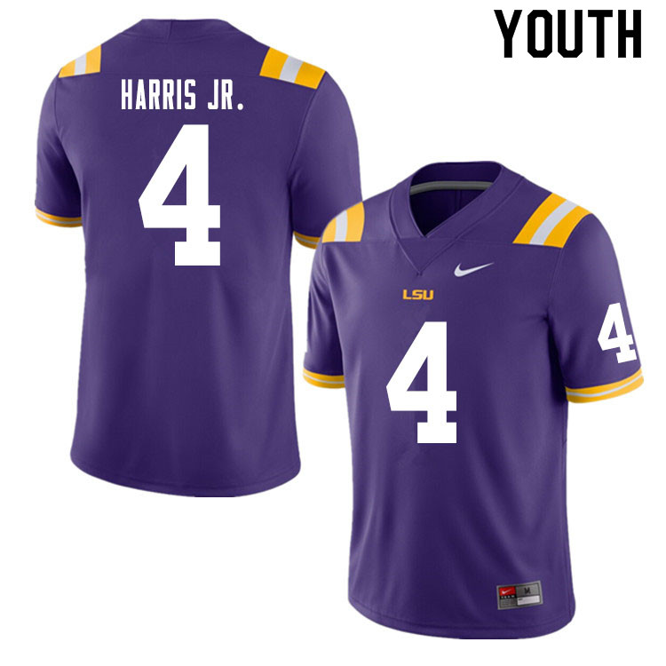Youth #4 Todd Harris Jr. LSU Tigers College Football Jerseys Sale-Purple